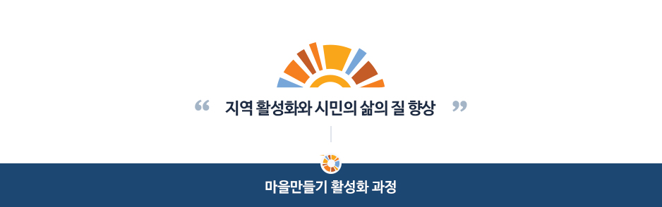 지역활성화와 시민의 삶의 질 향상 마을만들기 활성화 과정